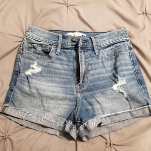 High waisted jean shorts